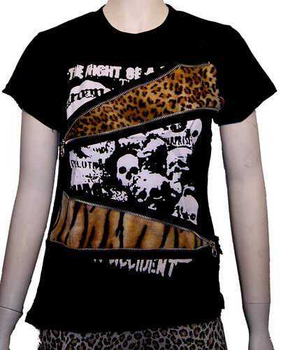 CAMISETA CON CREMALLERAS LEOPARDO